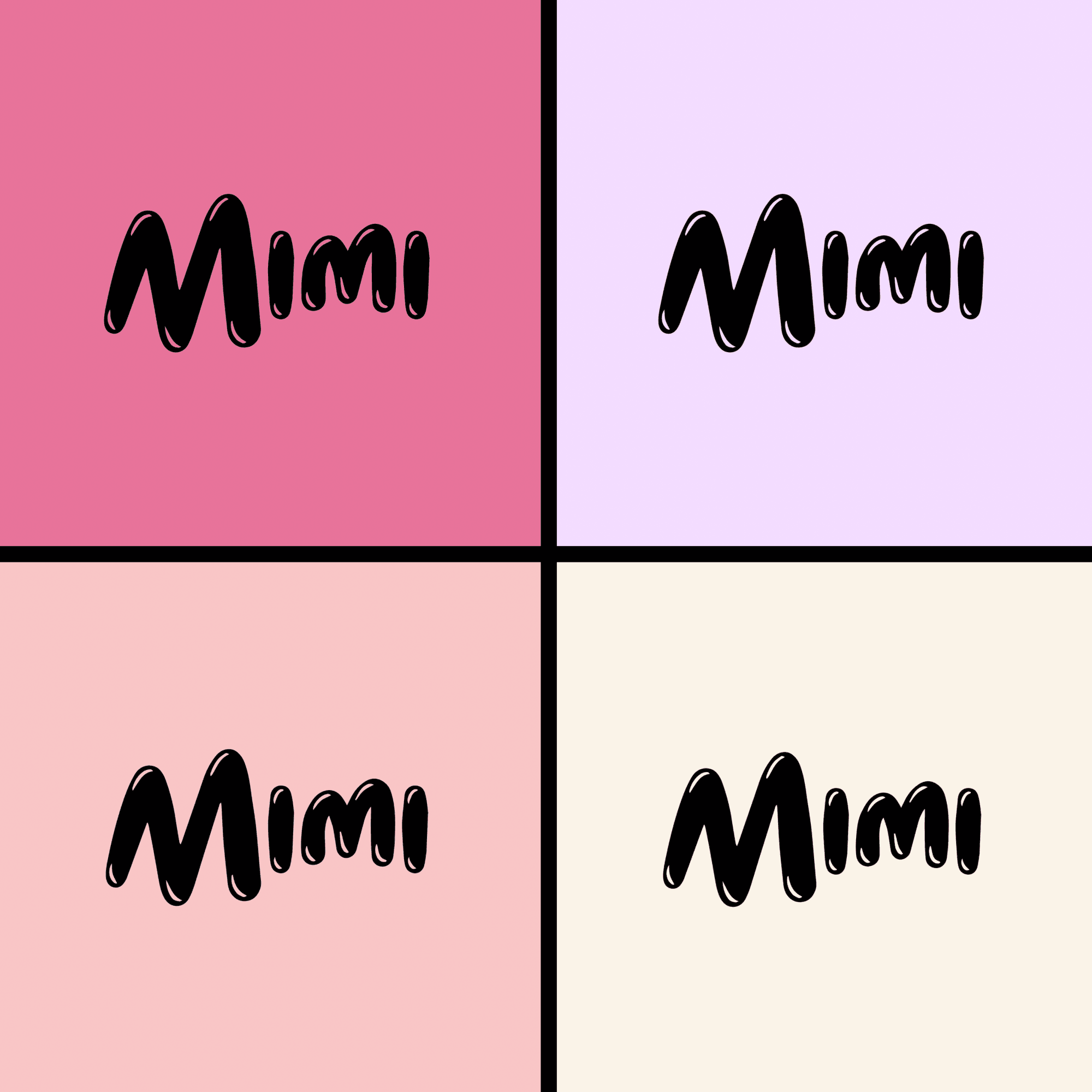 Identité visuelle créée pour une boutique de vêtements : logo et déclinaisons de couleurs